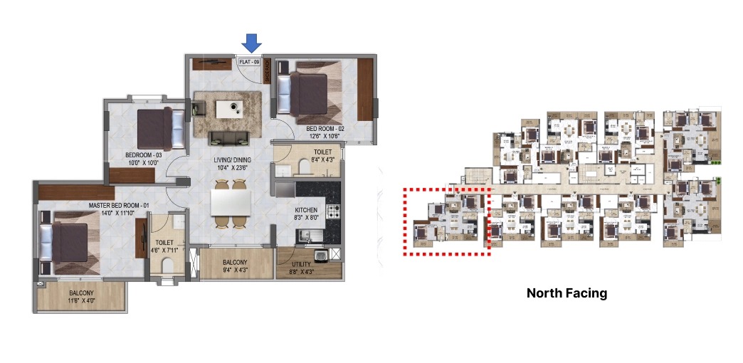 2 BHK Floor Plan